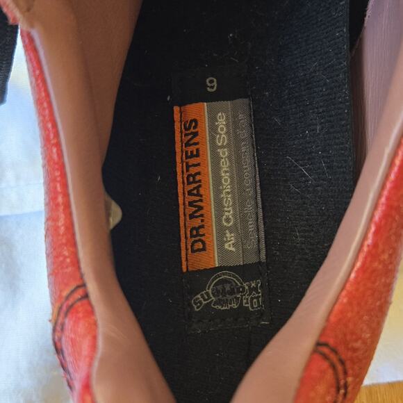 Vintage 90s Dr Martens Red/Yellow Chunky Oxfords Size 5/ US Women's 8 England - Picture 8 of 15